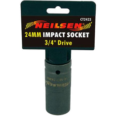 Neilsen 3/4" Drive Standard Deep Square Metric Single Impact Socket 24mm