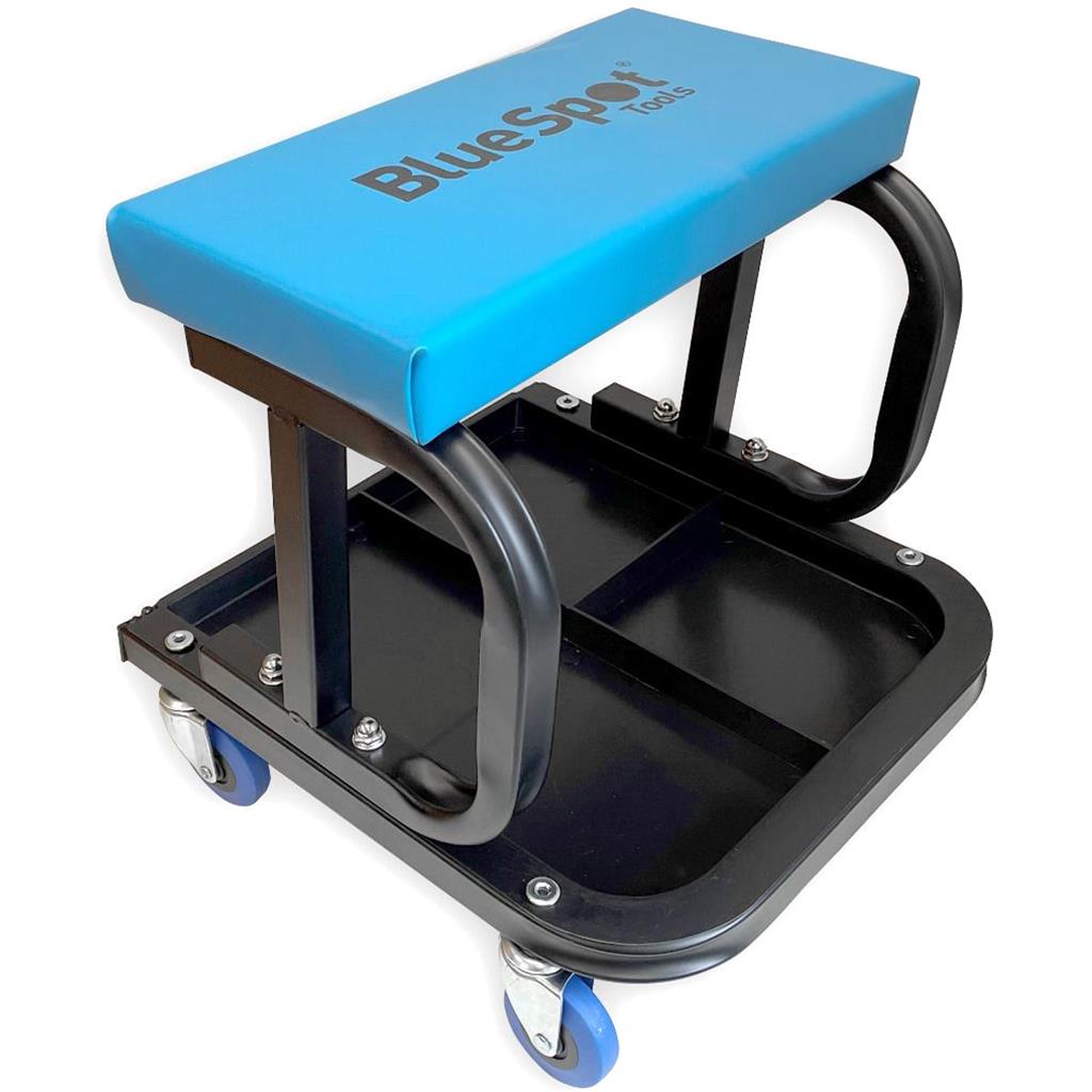 Bluespot Mechanic Creeper Mobile Work Chair Stool Storage Trolley Tray Seat