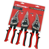 Neilsen 3pc Aviation Straight Cut Shears Metal Cutting Soft Grip Tin Snips Set