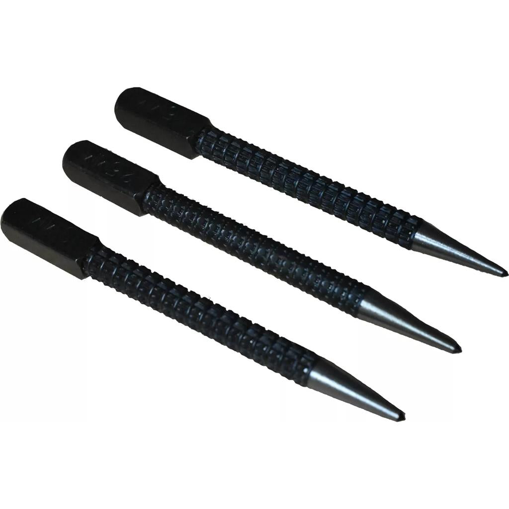 Toolzone 3pc Nail Punch Set Hand Tools Mechanical Metal Holes Drill Punches