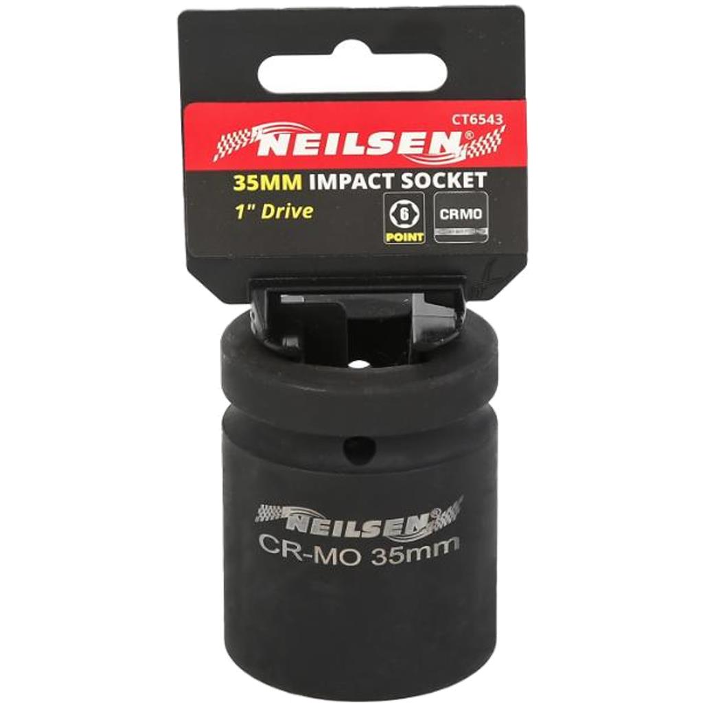 Neilsen 1" Drive Standard Shallow Square Metric Single Impact Socket 35mm