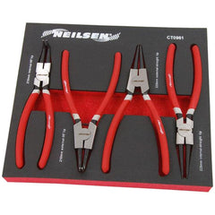 Neilsen 4pc Circlip Snap Ring Pliers Internal External Bent Straight Plier Set