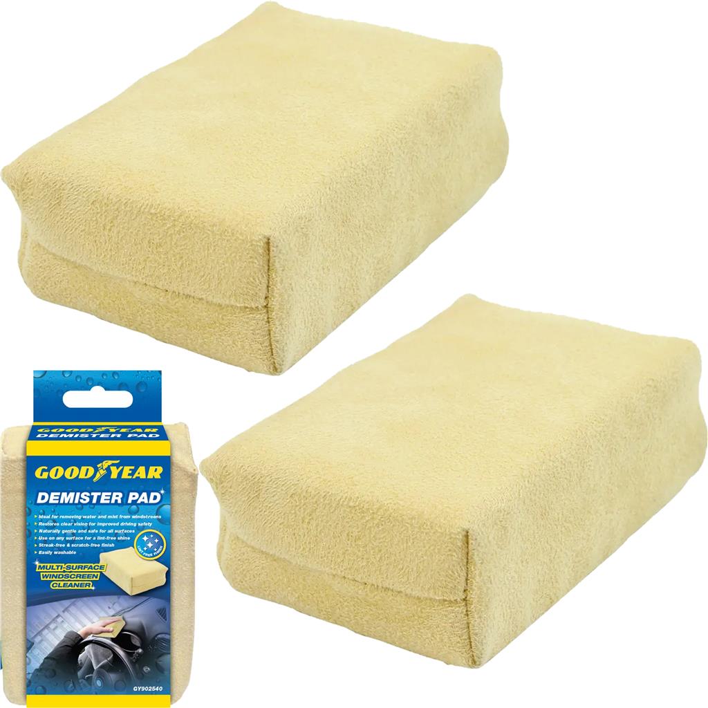 Goodyear 2pc Microfibre Absorbent Car Windscreen Demist Window Demister Pad