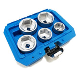 Toolzone Oil Filter Removal Remover Wrench Tool Socket Set 5pc 24mm - 38mm