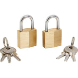 Bluespot 2pc 20mm Short Shackle Outdoor Security Brass Padlock & Keys Alike