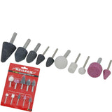 Neilsen 10pc Mounted Stone Point Grinding Head Wheel Drill Rotary Tool Set