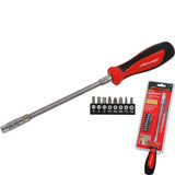 Neilsen 9pc Magnetic Ratchet Soft Grip Handle Screwdriver Bit Set Torx Pz Flat