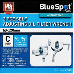 Bluespot 2pc Oil Filter Wrench Self Adjustable Oil Filter Removal Tool Set