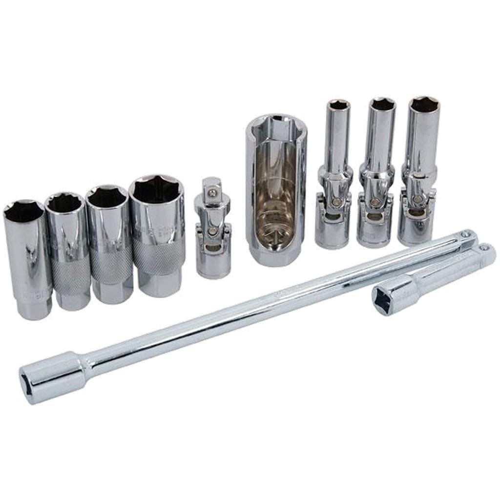 Neilsen 3/8" Long Glow Spark Plug Deep Square Metric Socket Set 8mm - 250mm
