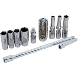 Neilsen 3/8" Long Glow Spark Plug Deep Square Metric Socket Set 8mm - 250mm