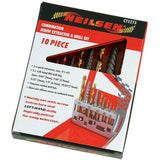 Neilsen 10pc Screw Bolt Extractor Drill Bits Set Broken Damaged Screws Remover