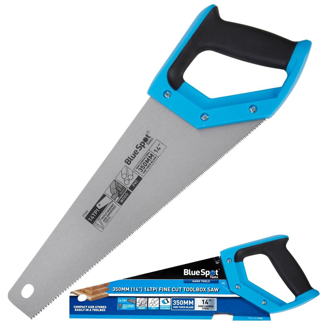 Bluespot 14 TPI ToolBox Wood Carpentry Universal Fine Cut Hand Saw 14"