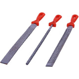 Amtech 3pc Steel Wood Rasp Long File Flat Half Round Carpenters Tool Set