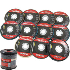 Neilsen 11pc Polishing Sanding Flap Discs Set Angle Grinder 115mm 4.5'' Disc