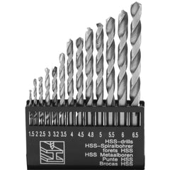 Neilsen 13pc Hss Steel Drill Set Metric Metal Wood Plastic 1.5mm - 6.5mm