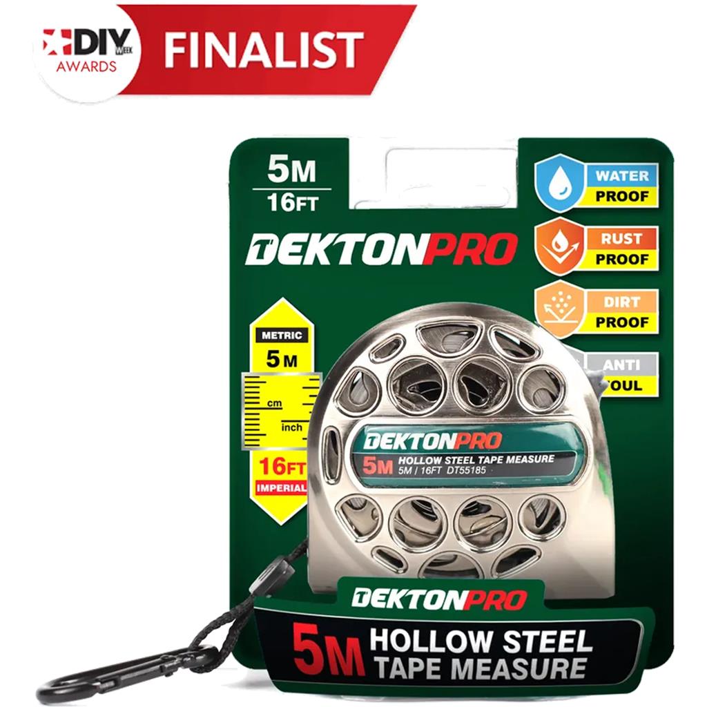 Dekton 5m Retractable Tape Measure Hollow Stainless Steel Tape Measure Home DIY