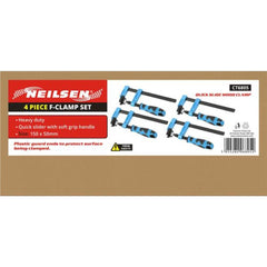 Neilsen 4pc F Clamps 150mm Wood Working Soft Grip Metal Heavy Duty Clamp 6"