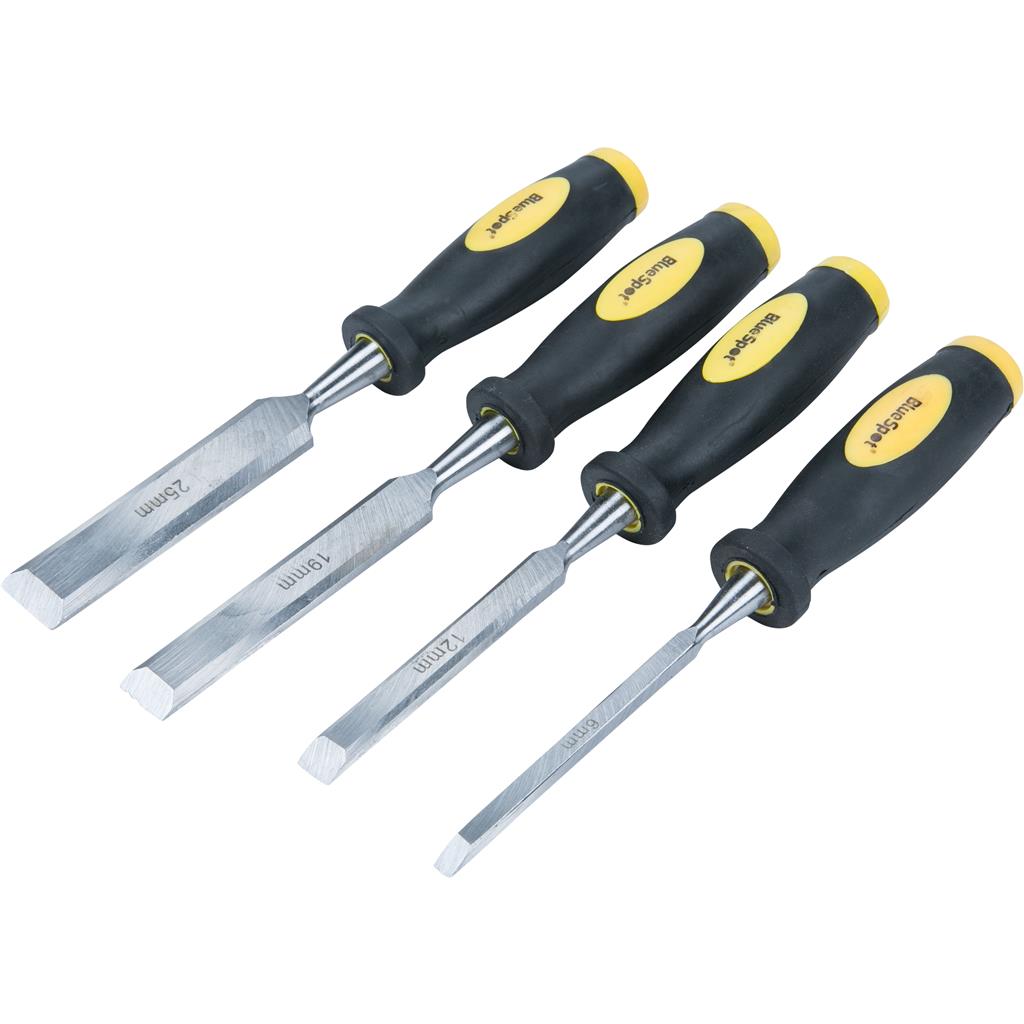 Neilsen 3pc Wood Bevel Edge Carpentry Joiner Woodwork Chisel Set Soft Grip