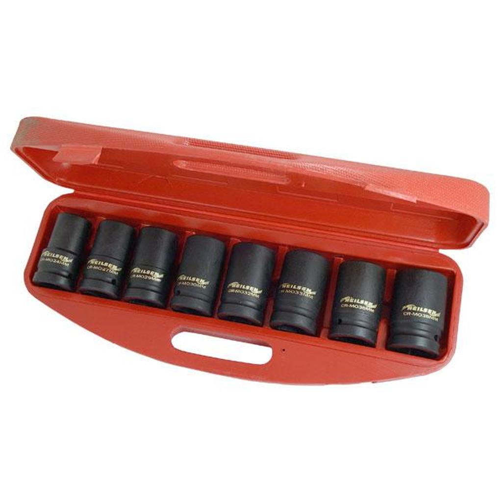 Neilsen Metric Drive Impact Sockets 24mm - 38mm Socket Set 8pc 1"