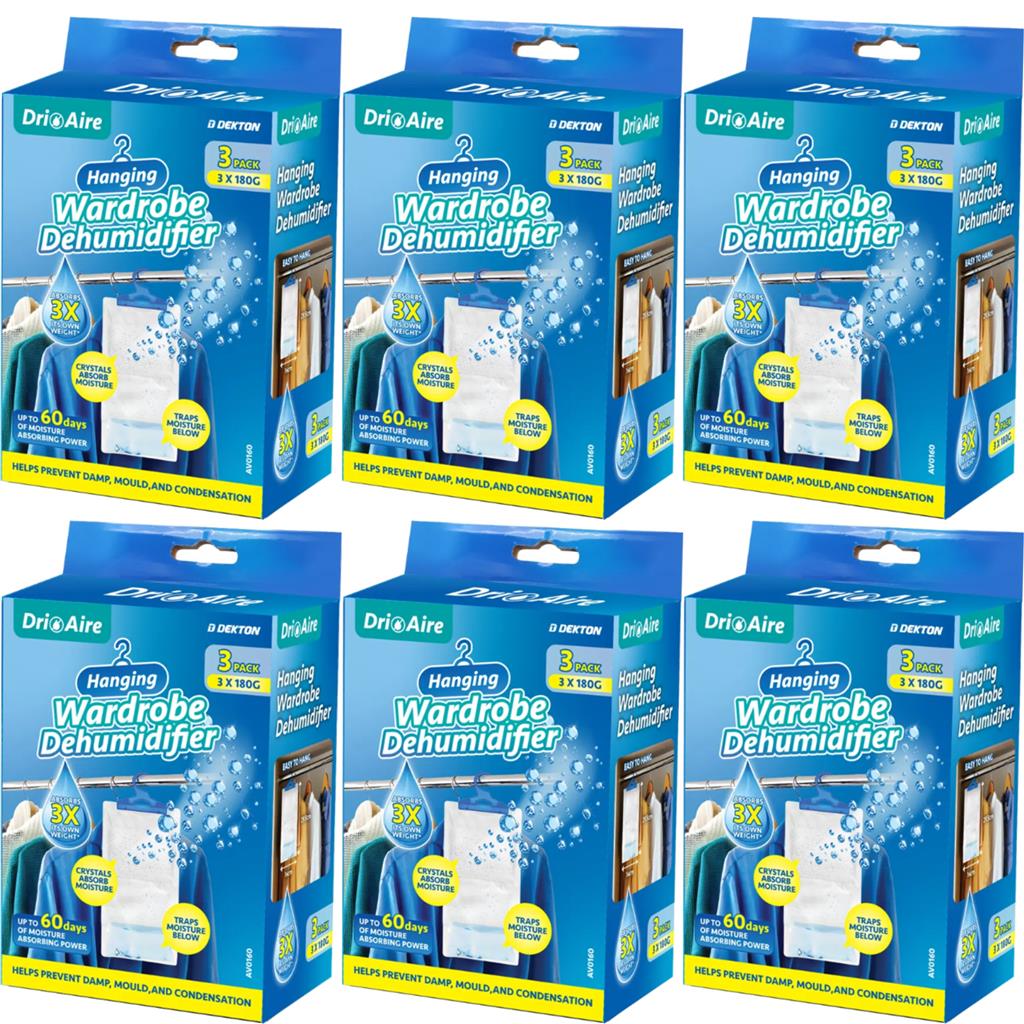 Dri Aire 3pc Waredrobe Dehumidifier Damp Trap Moisture Remover 6 12 or 24pc
