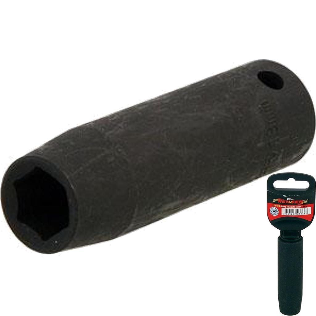 Neilsen 1/2" Drive Standard Deep Square Metric Single Impact Socket 13mm