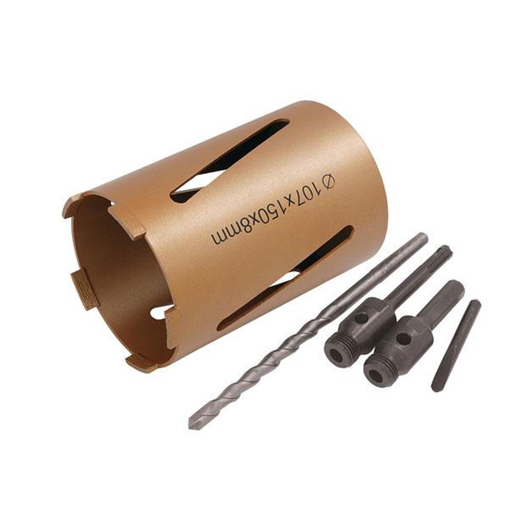 Neilsen 107mm SDS Core Drill Bits Cement Masonry Concrete Brick Pipe Set