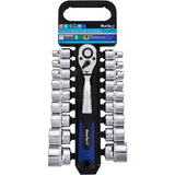 Bluespot 19pc Metric Socket 1/2" Drive Ratchet Shallow Sockets Set 8mm - 32mm