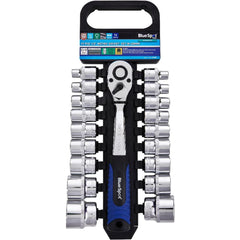 Bluespot 19pc Metric Socket 1/2" Drive Ratchet Shallow Sockets Set 8mm - 32mm