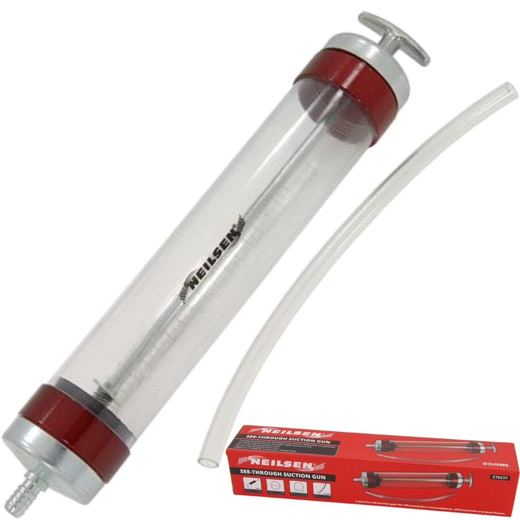 Neilsen See Through Suction Gun Oil Fluid Syringe Pump Extractor Gearbox 550ml