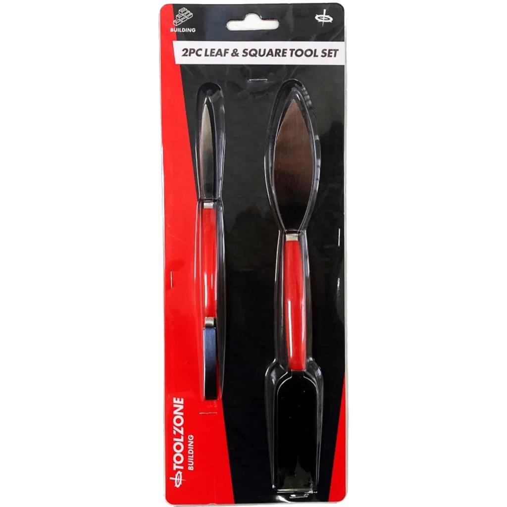 Toolzone 2pc Small Large Leaf And Square Trowel Set Finishing Pointing Tool