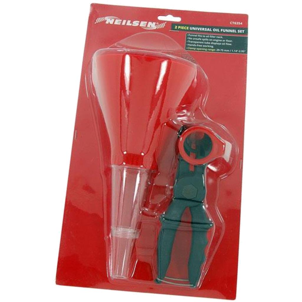 Neilsen 2pc Universal Oil Petrol Fuel Fluid Transfer Pouring Funnel Set