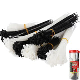 Dekton 1000pc Assorted Black & White Cable Ties Nylon Plastic Zip Tie Wrap