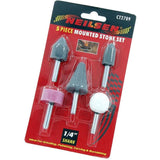 Neilsen 5pc Mounted Stone Point Grinding Head Wheel Drill Rotary Tool Set