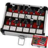 Neilsen 12pc Edge Cutting Router Bits Shank Grooving Rounding Bit Set 1/4"