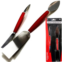 Toolzone 2pc Small Large Leaf And Square Trowel Set Finishing Pointing Tool