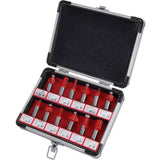 Neilsen 12pc Edge Cutting Router Bits Shank Grooving Rounding Bit Set 1/2"
