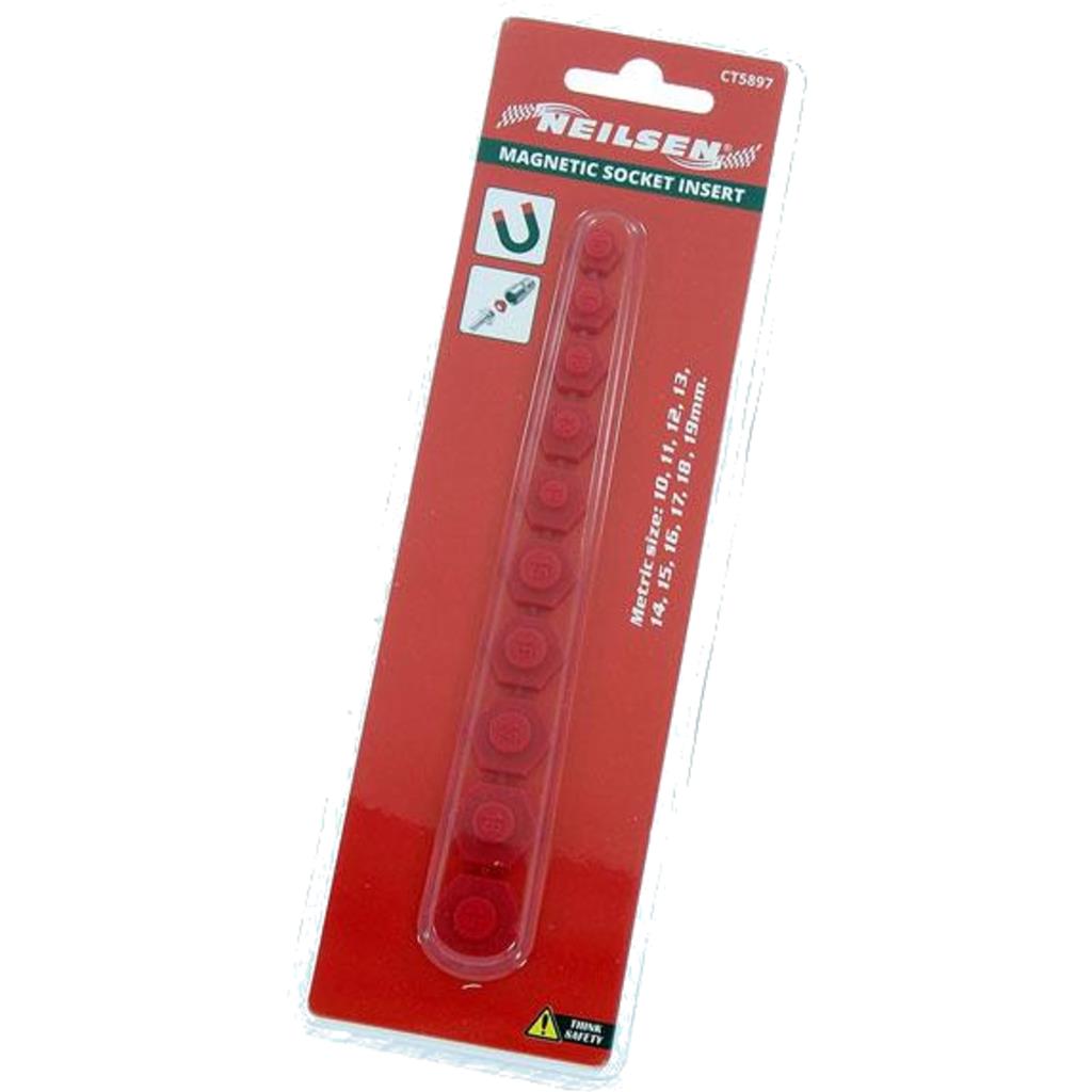 Neilsen 10pc Magnetic Socket Shallow Deep Metric Insert 10mm - 19mm Set