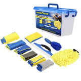 Goodyear 10pc Car Detailing Brush Cloth Interior Wheel Valet Pro Cleaning Kit