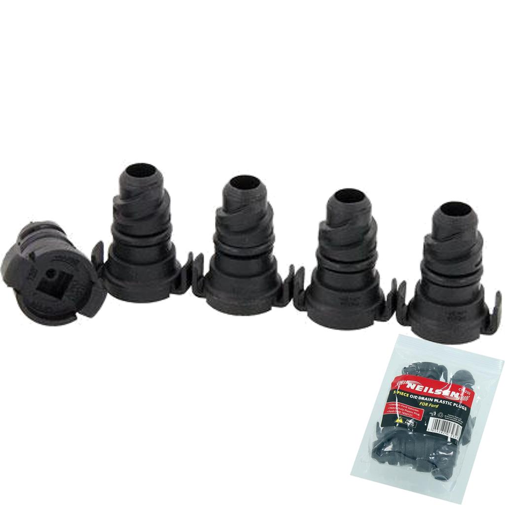 Neilsen 5pc Oil Drain Plastic Sump Plugs Covers Ford Vehicles Engines Set