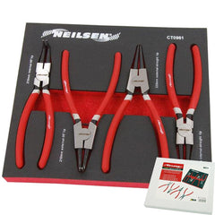 Neilsen 4pc Circlip Snap Ring Pliers Internal External Bent Straight Plier Set