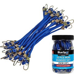 Bluespot 20pc Elastic Stretch Bungee Cords Hooks Cables Tie Down Straps Rope