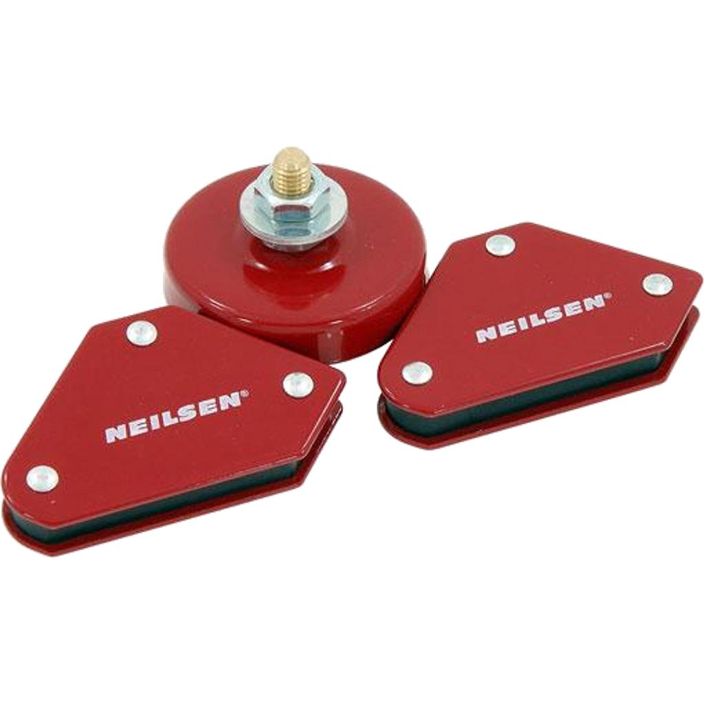 Neilsen 3pc Mini Welding Magnet Angle Earth Block Holder Soldering Durable Set