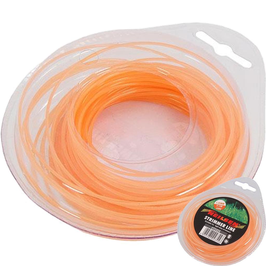 Neilsen Cutting Cutter Strimmer Line Wire Trimming Cord 1.25mm x 15m Nylon