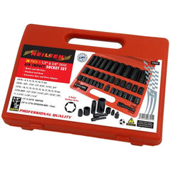 Neilsen 38pc Metric SAE Impact Sockets 8-24mm 3/4" 1/2" Drive Socket Set