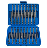 BlueSpot 36 pc 75mm Long Screwdriver Bits Set Pozi Slotted Hex Spline & Torx