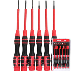 Dekton 6pc Precision Torx Screwdriver Set Magnetic Tips Soft Grip T5 - T10