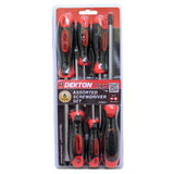 Dekton 6pc Magnetic Soft Grip Slotted Flat Phillips Screwdriver Set 75mm - 150mm