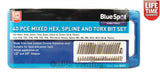 Bluespot 40 Pc Torx Star Spline Hex Socket Bit Set 3/8  & 1/2in Drive 01517