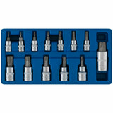 BlueSpot 13pc Male Torx Bit Star Socket Set 1/4" 3/8" 1/2"  T8 -T70 Trx Sockets