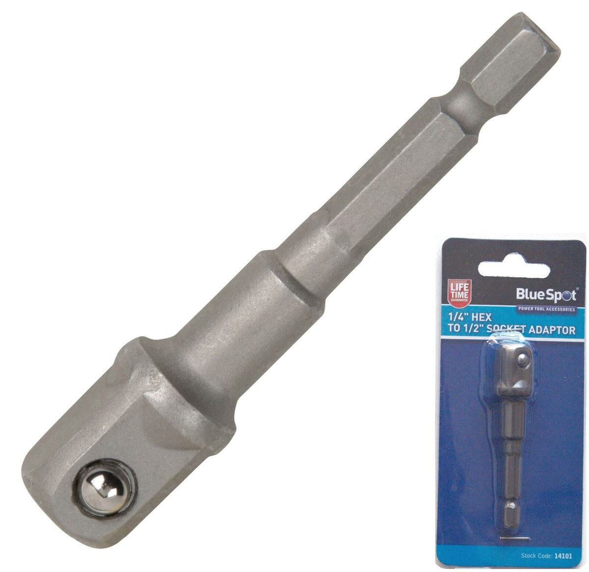 BlueSpot Impact 1/2"  Drill Driver Bit Socket Adapter Hex Shank Extension Bar